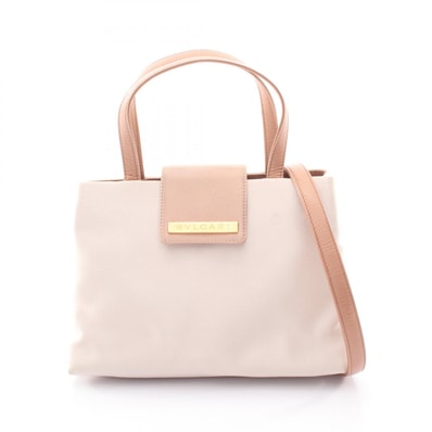 ブルガリ BVLGARI 2WAY ハンドバッグ バッグ ファブリック レザー レディース ピンク系 【中古】