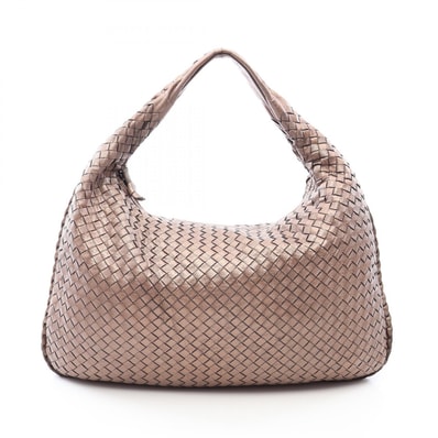 ボッテガヴェネタ BOTTEGA VENETA イントレチャート メタリック ショルダーバッグ バッグ レザー レディース ブラウン系 【中古】