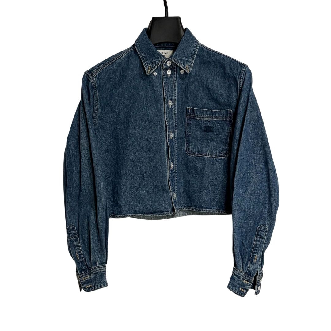 CELINE Cropped Denim Shirt "UNION Ocean Wash"