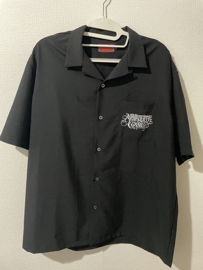 APHRODITEGANG Bud Spool Classic Logo S/S Open Collar Shirt "Black"