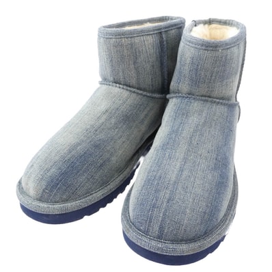 UGG アグ ブーツ 1011737 M CLASSIC MINI WASHED DENIM クラシック ウォッシュド デニム ムートンブーツ インディゴブルー系 26cm【中古】