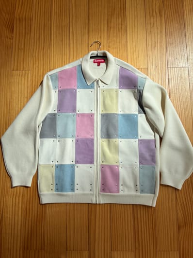 Supreme Studded Suede Zip Up Cardigan "Multicolor"