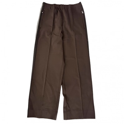 MIUMIU ミュウミュウ パンツ ジャージ バックロゴ ボトム サイドライン アパレル 服 38 ブラウン 茶 レーヨン ナイロン ポリウレタン メンズ 美品【中古品】