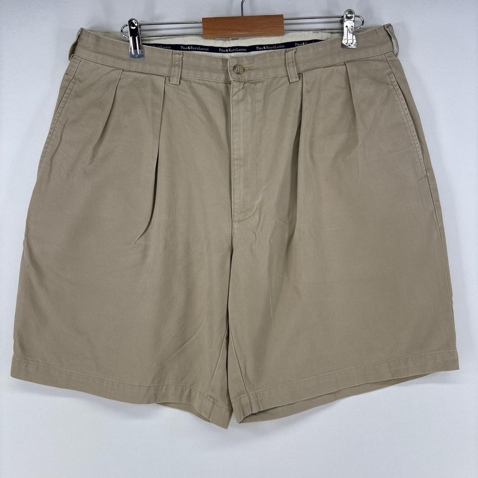 古着 ポロ・ラルフローレン POLO RALPH LAUREN ショートパンツ チノパン ワンポイント ポロチノ ハーフパンツ w38  ベージュ メンズ