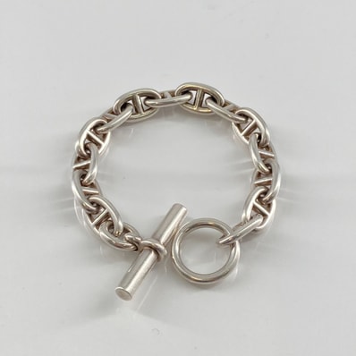 HERMES(エルメス) シェーヌダンクル MM 14コマ ブレスレット Ag925 25.1g シルバー