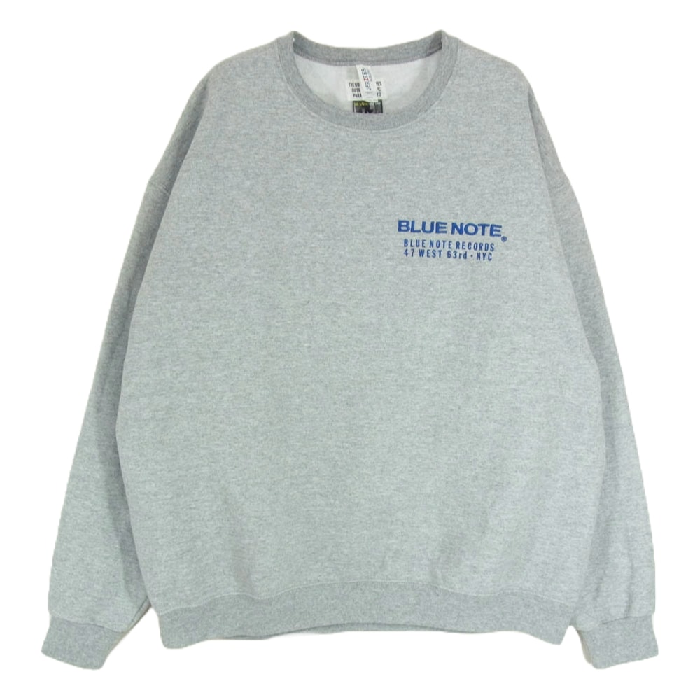 WACKO MARIA ワコマリア スウェット 23AW BLUE NOTE CREW NECK SWEAT SHIRT ブルーノート プリント スウェット グレー系 XL【中古】
