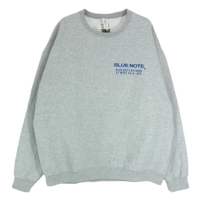 WACKO MARIA ワコマリア スウェット 23AW BLUE NOTE CREW NECK SWEAT SHIRT ブルーノート プリント スウェット グレー系 XL【中古】