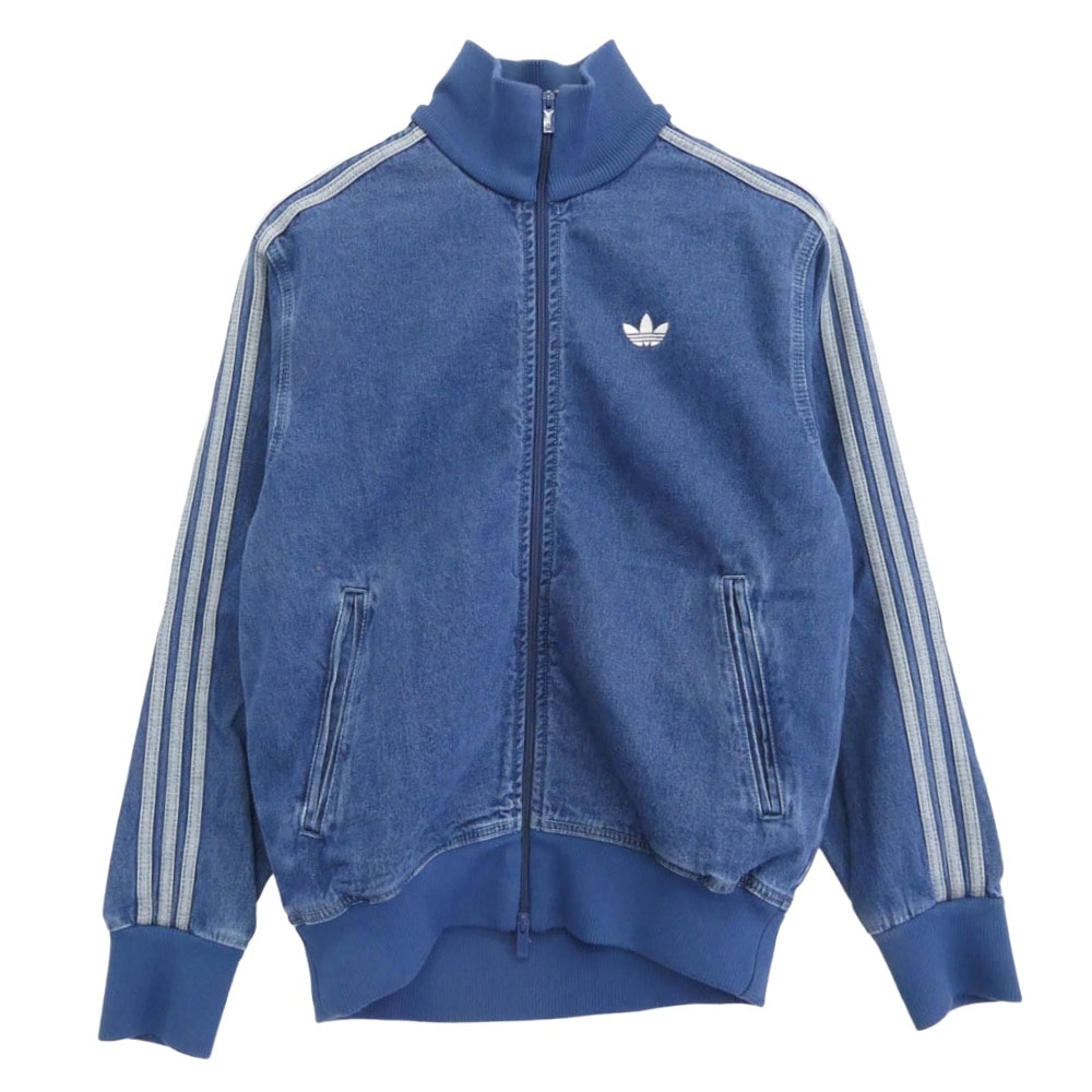 adidas アディダス デニムジャケット JC6233 DENIM FIREBIRD TRACKTOP デニム ファイヤー バード トラックトップ サイドストライプ ジャケット インディゴブルー系 M【中古】