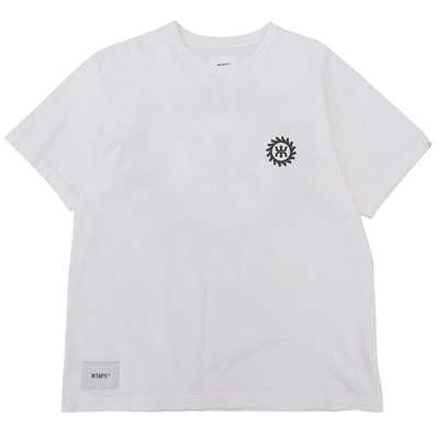 ダブルタップス コットン 半袖 Tシャツ トップス メンズ ホワイト X 01 241ATDTーCSM27 24年 X 01