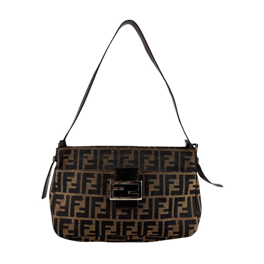 フェンディ FENDI ショルダーバッグ ズッカ ナイロンキャンバス/レザー ブラウン レディース【中古】 z10263
