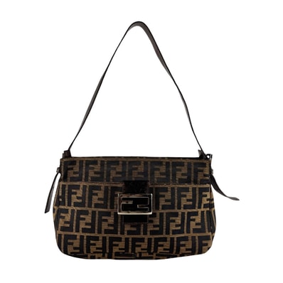 フェンディ FENDI ショルダーバッグ ズッカ ナイロンキャンバス/レザー ブラウン レディース【中古】 z10263