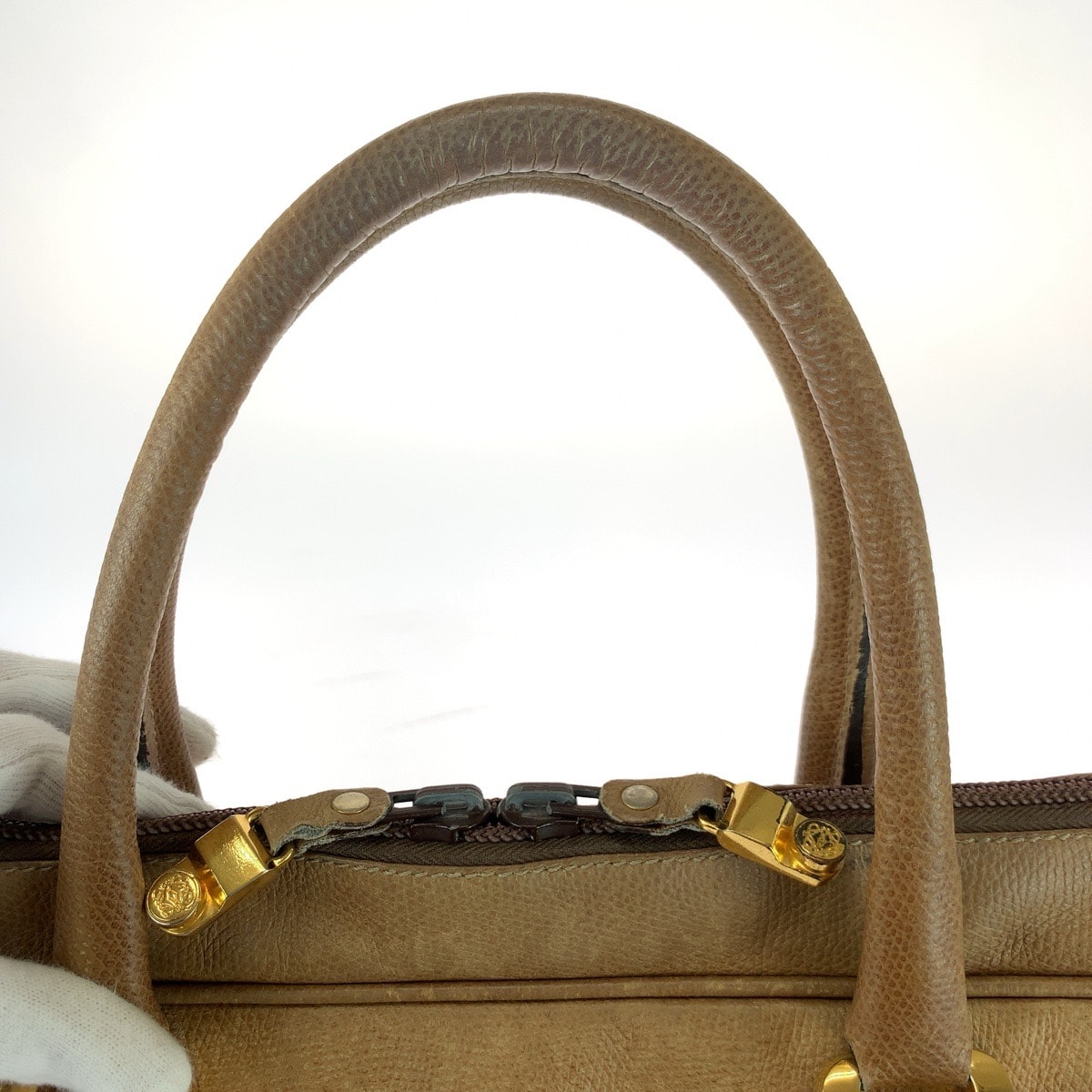 C (やや傷や汚れあり)】LOEWE ロエベ アナグラム ベージュ ゴールド