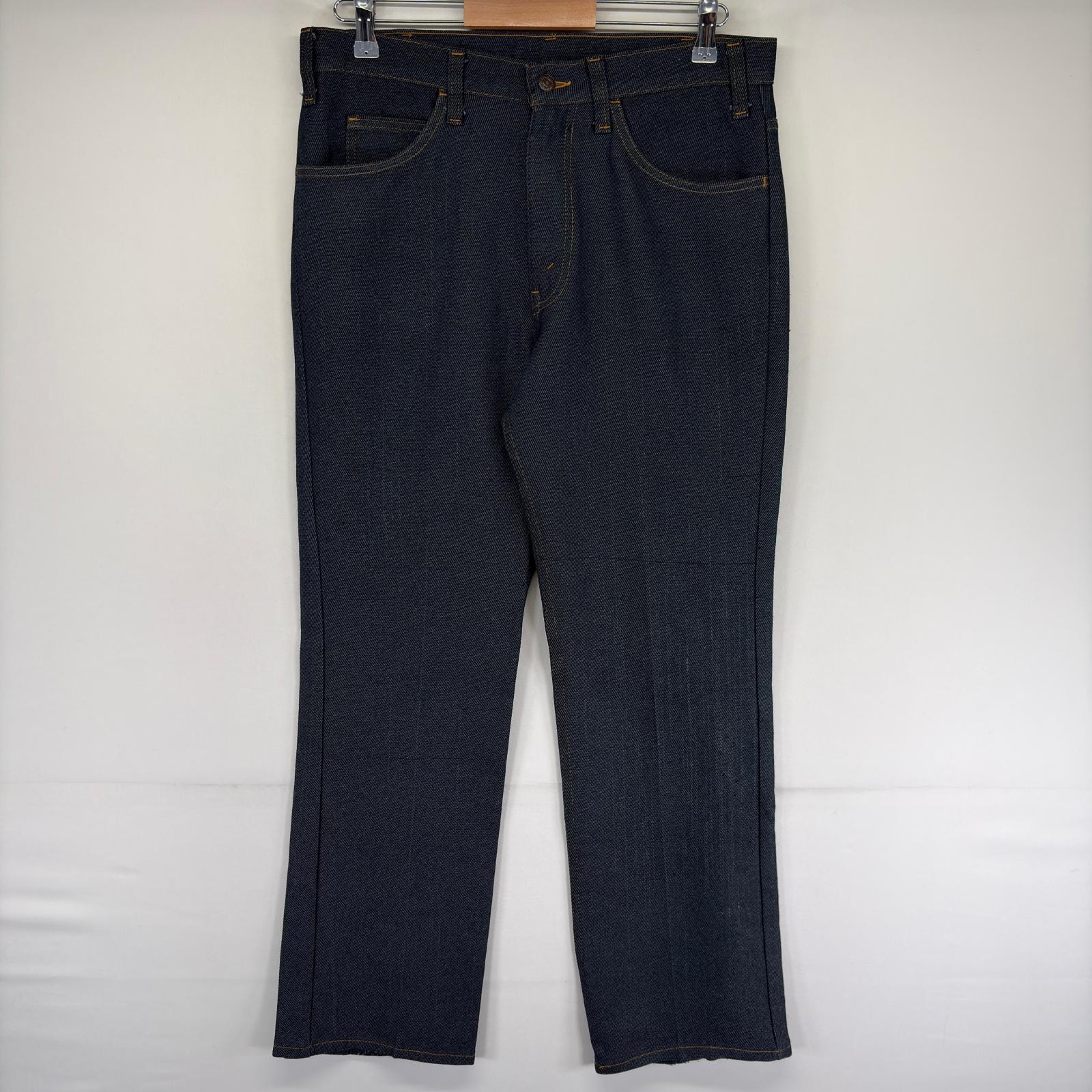古着 リーバイス Levi's USA製 パンツ スラックス フレア 5ポケット ジッパーフライ ワンポイントロゴ W34 L34  グレー系 メンズ