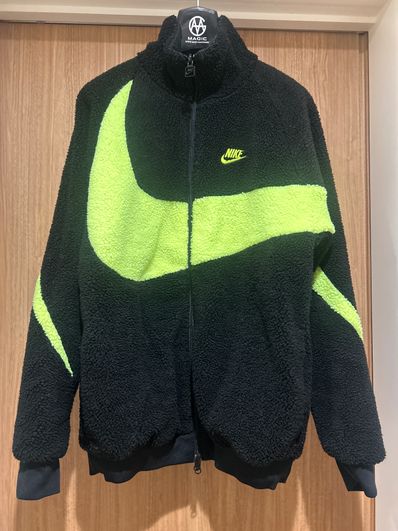 Nike Big Swoosh Reversible Boa Jacket"Black Neon"