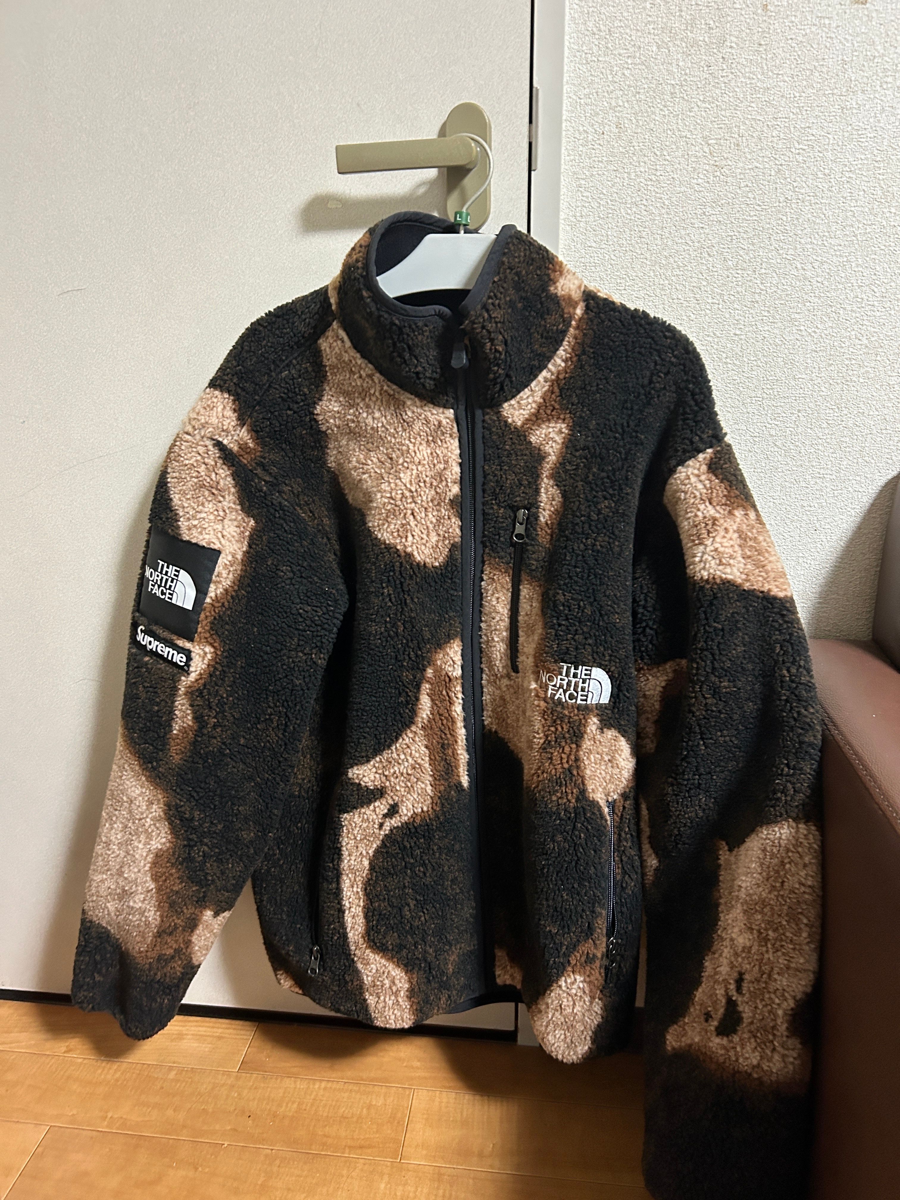 Supreme x The North Face Bleached Denim Print Fleece Jacket "Black"