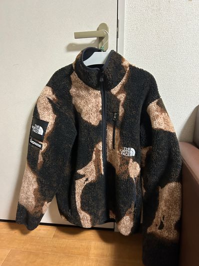 Supreme x The North Face Bleached Denim Print Fleece Jacket "Black"