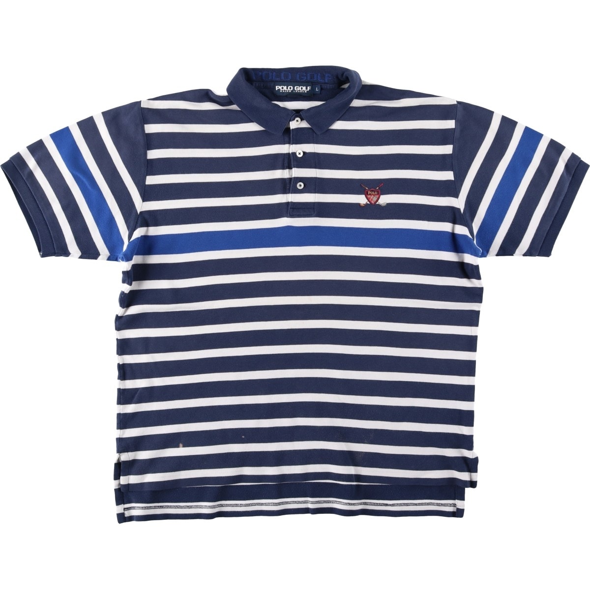 古着 ラルフローレン Ralph Lauren POLO GOLF ポロゴルフ マルチボーダー 半袖 ボーダー ポロシャツ メンズL相当/eaa644692