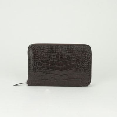 エルメス HERMES アザップコンバイン アザップ コンバイン 財布 長財布 ロングウォレット アリゲーター ハバナ Havane ブラウン Brown 茶 シルバー金具 オーガナイザー