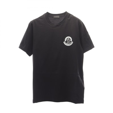 モンクレール MONCLER ロゴプリント 半袖Tシャツ 衣料品 トップス コットン メンズ ブラック系 L10918C0002089AYW999 【新品】