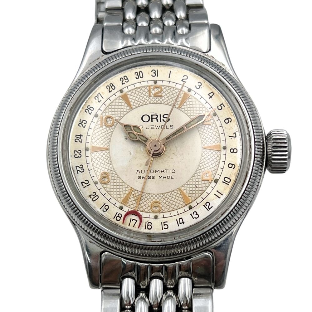 ORIS オリス 4700B ビッグクラウン ポインターデイト 裏スケ自動巻き レディース 腕時計 C1407