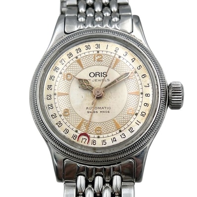 ORIS オリス 4700B ビッグクラウン ポインターデイト 裏スケ自動巻き レディース 腕時計 C1407
