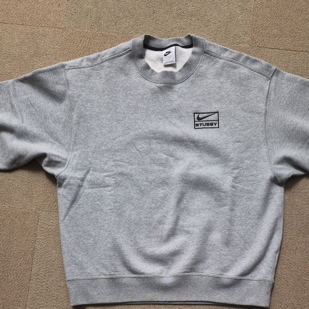 Stussy x Nike Fleece Crew (US Size) "Grey" DO9337-063