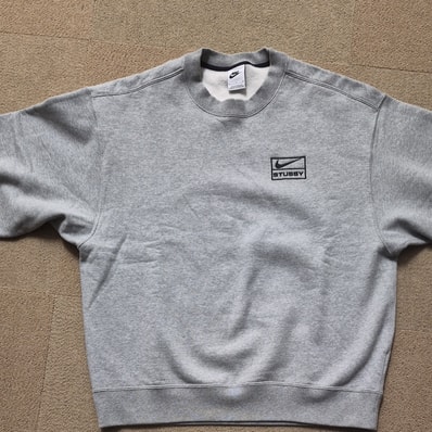 Stussy x Nike Fleece Crew (US Size) "Grey" DO9337-063