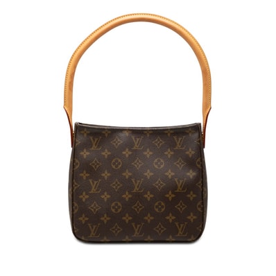 ルイ ヴィトン モノグラム ルーピングMM ショルダーバッグ ハンドバッグ M51146 ブラウン PVC レザー レディース LOUIS VUITTON 【中古】