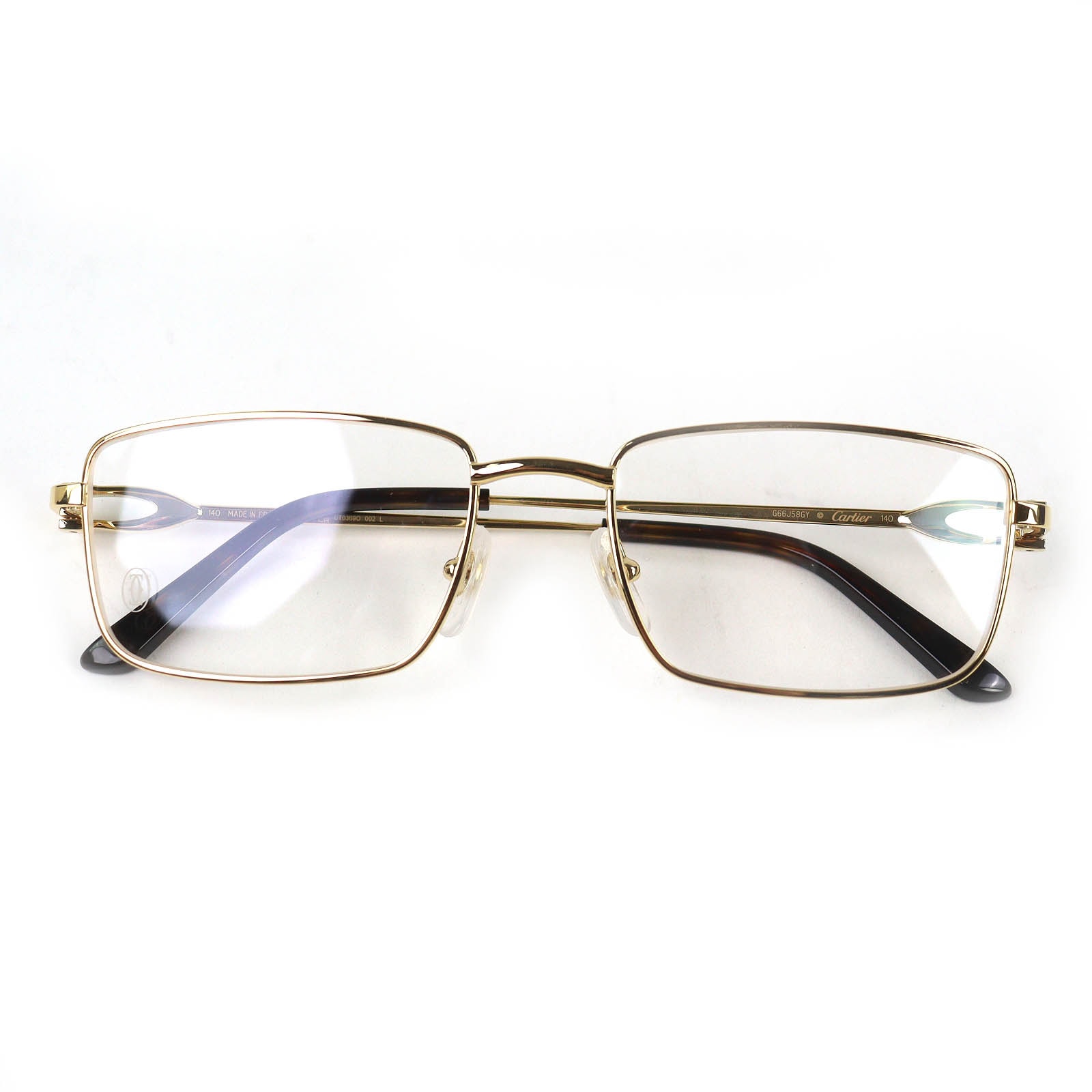 極美品 カルティエ Cデコール スクエア メガネ 54□18 CT0369O