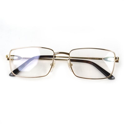 極美品 カルティエ Cデコール スクエア メガネ 54□18 CT0369O