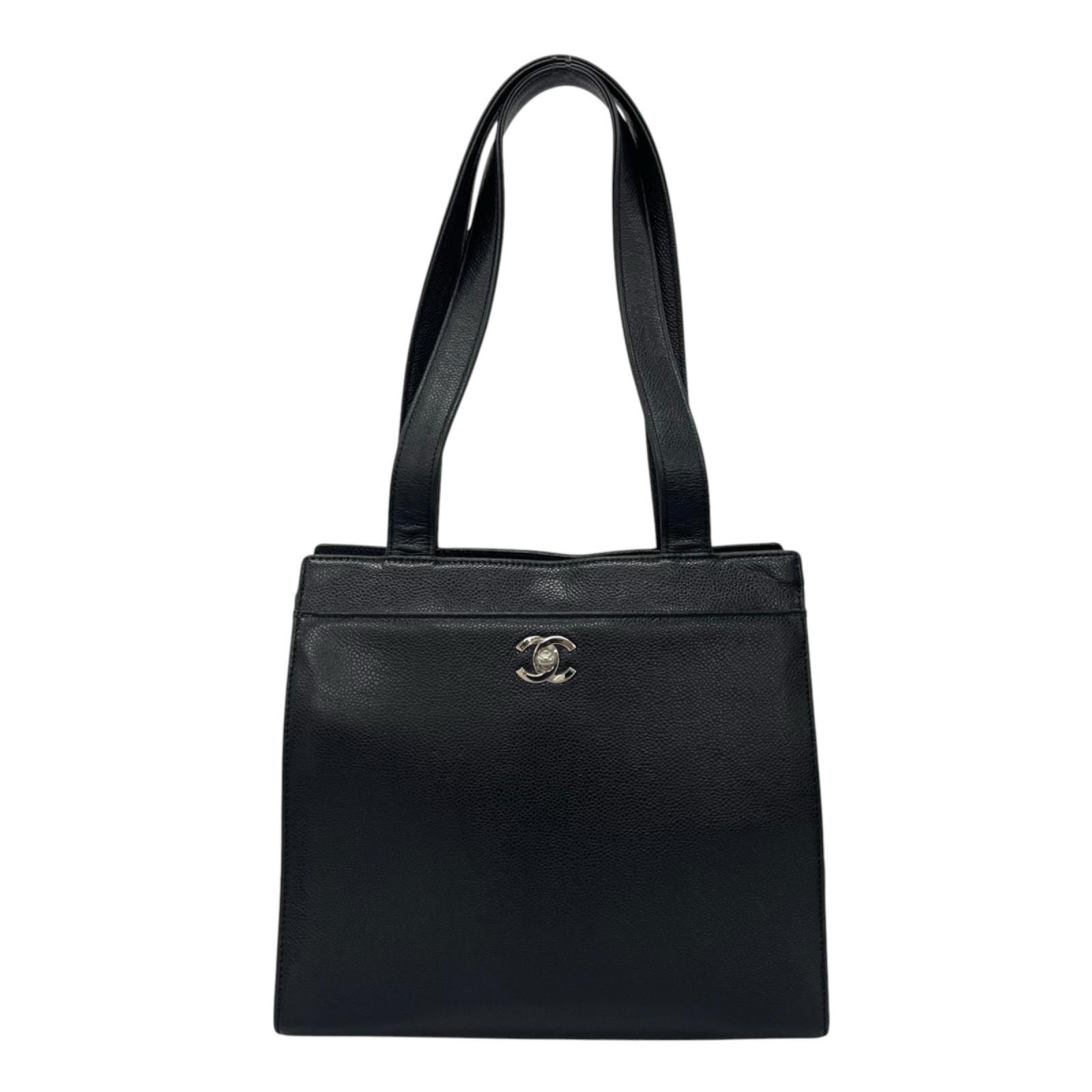 シャネル トートバッグ キャビアスキン ブラック レディース CHANEL  中古