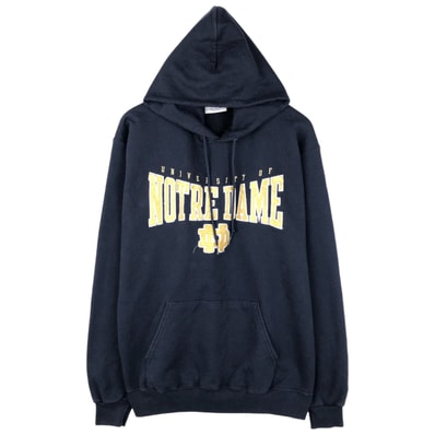 古着 チャンピオン Champion AUTHENTIC ATHLETICWEAR NOTRE DAME ノートルダム大学 カレッジ スウェットプルオーバーパーカー メンズL相当/eaa606053