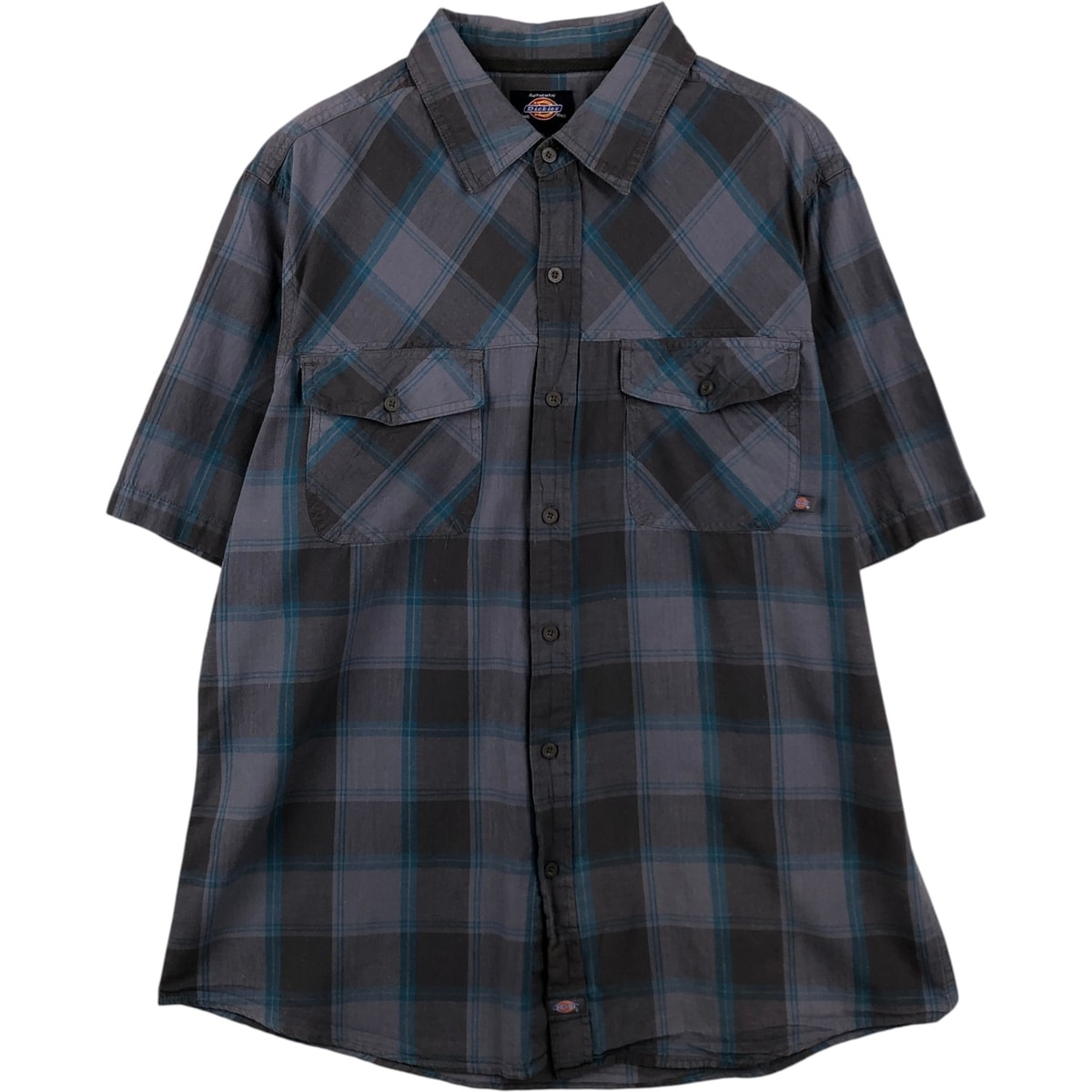 古着 ディッキーズ Dickies チェック柄 半袖 ワークシャツ メンズXL相当/eaa650573