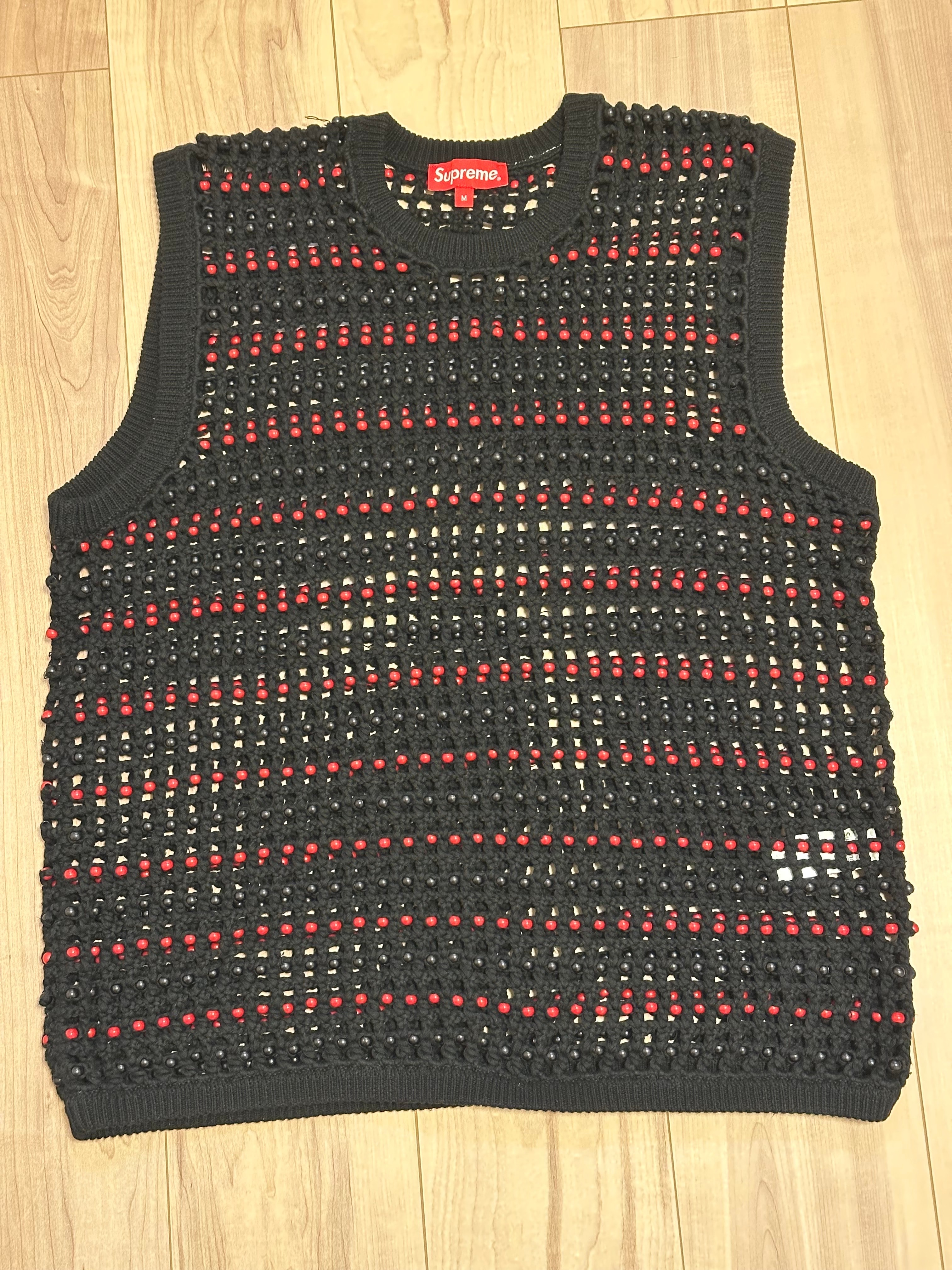 Supreme Beaded Sweater Vest "Black"
