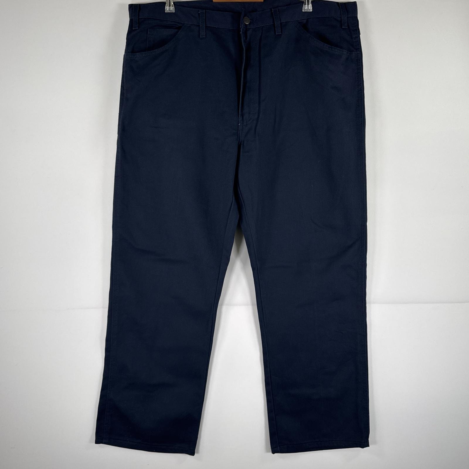 古着 ディッキーズ Dickies ワークパンツ 作業着 大きいサイズ ビッグサイズ ストレート ワンポイント サイドポケット w44 L30 ネイビー メンズ