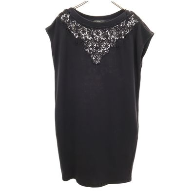 DIESEL ディーゼル フレンチスリーブ 膝丈ワンピース ブラック系