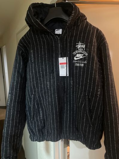 Stussy x Nike Striped Wool Jacket "Black"
