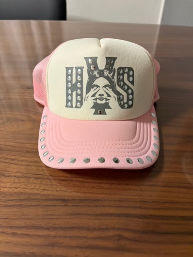 HYSTERIC GLAMOUR See No Evil Studded Mesh Cap "Pink"