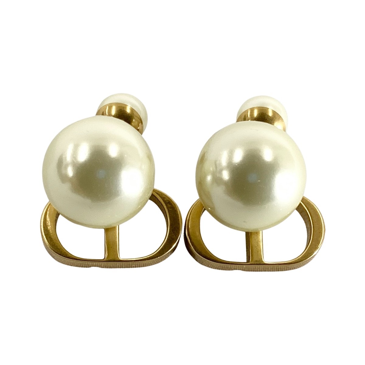 Christian Dior クリスチャンディオール トライバル ピアス パール ゴールド