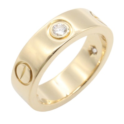カルティエ CARTIER ラブリング 3PD リング・指輪 ジュエリー K18(イエローゴールド) ダイヤモンド レディース ゴールド系 / クリア系 B4032400 【中古】
