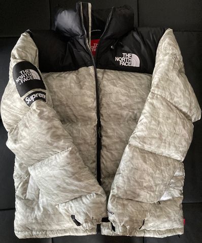 Supreme x The North Face Nuptse Jacket "White Paper Print"