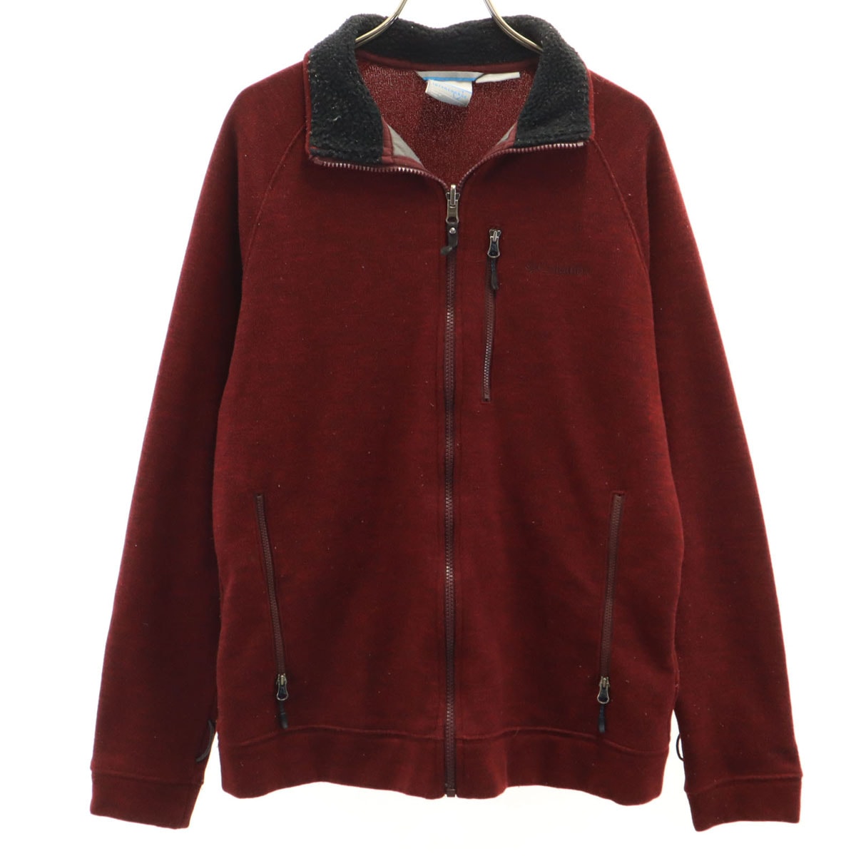 Columbia コロンビア ニット ジップジャケット L ボルドー系 アウトドア