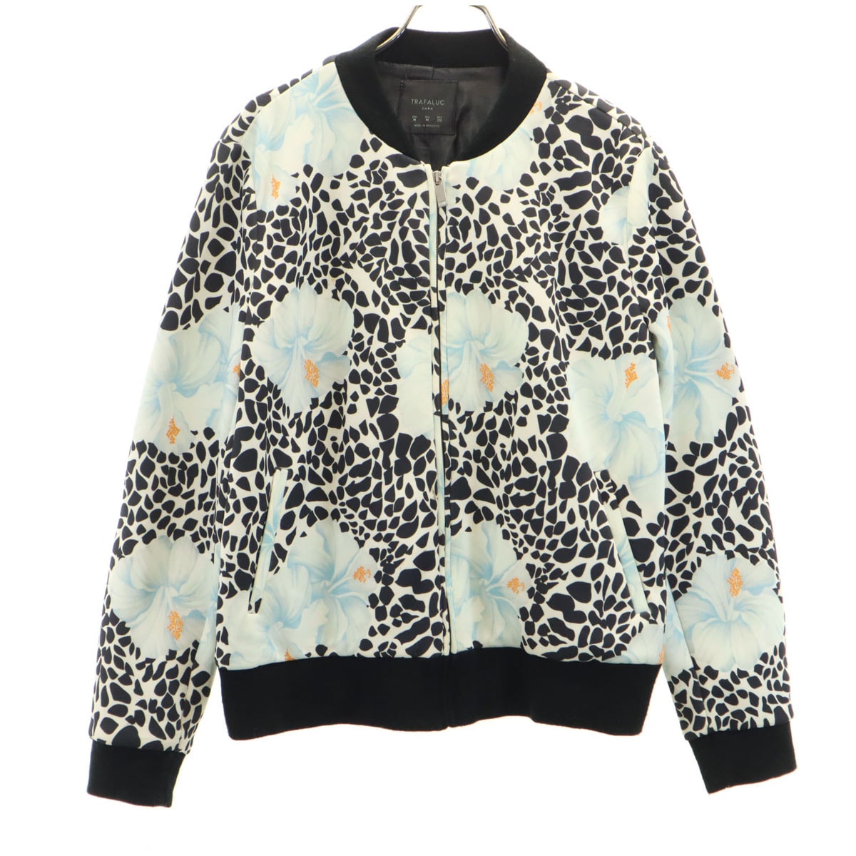 ZARA TRAFALUC ザラトラファ 総柄 ジップ ブルゾン M ブラック系 ジャケット