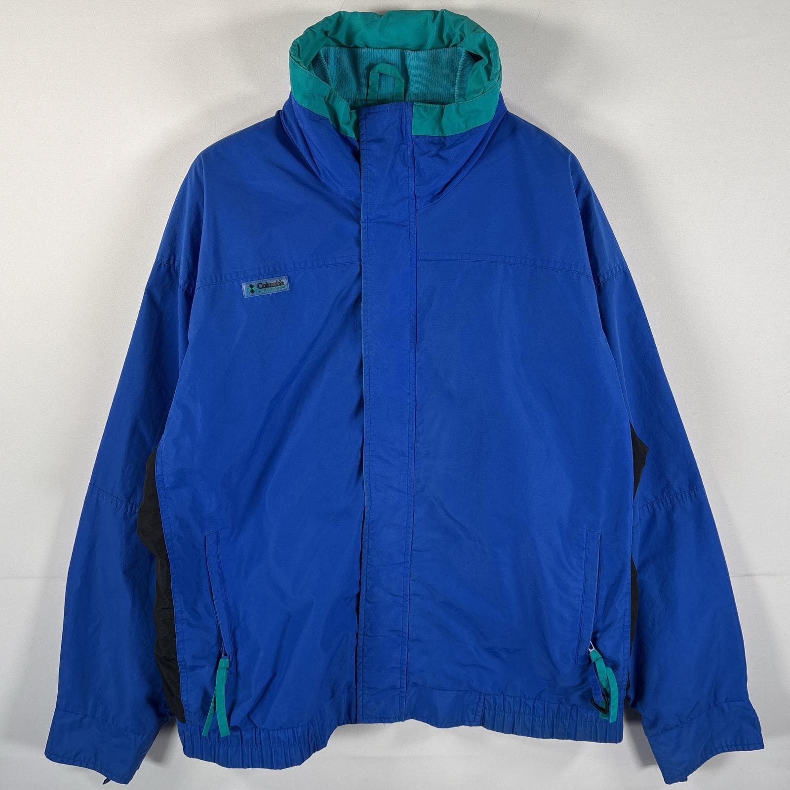 古着 90's/90年代 コロンビア Columbia ナイロンジャケット バガブー ワンポイントロゴ フルジップ L  ブルー マルチカラー メンズ