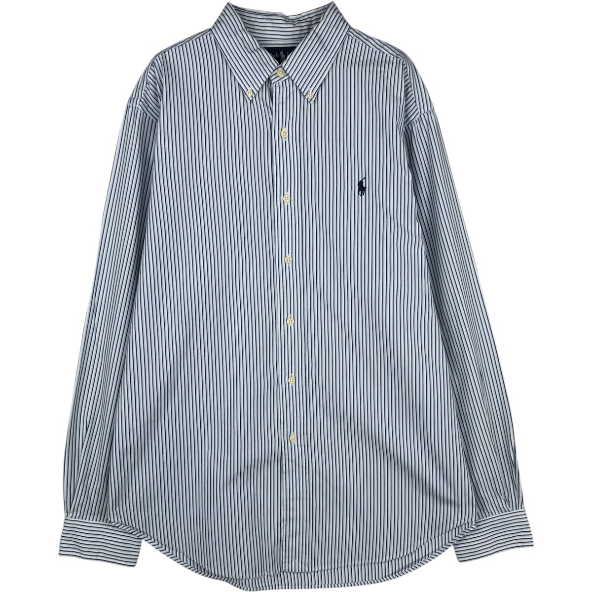 古着 ラルフローレン Ralph Lauren CLASSIC FIT ストライプ柄 長袖 ボタンダウンストライプシャツ メンズL相当/eaa628960