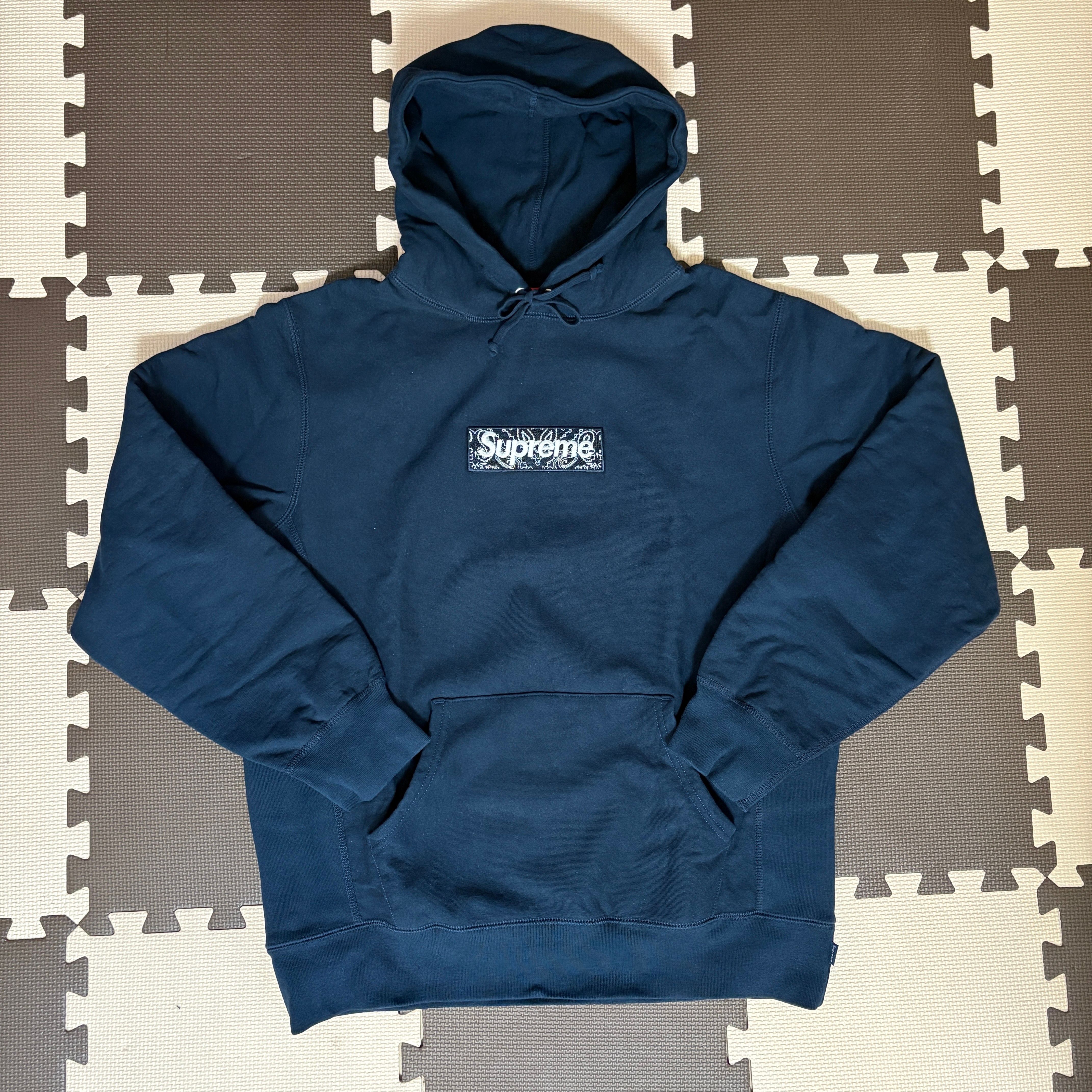 Supreme Bandana Box Logo Hooded Sweatshirt "Navy"