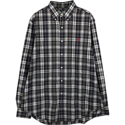 古着 ラルフローレン Ralph Lauren CLASSIC FIT クラシックフィット 長袖 ボタンダウンチェックシャツ メンズM相当/eaa634813