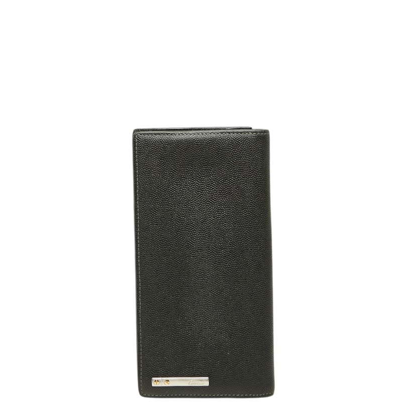 カルティエ サントス ドゥ カルティエ 長財布 ブラック レザー メンズ CARTIER 中古