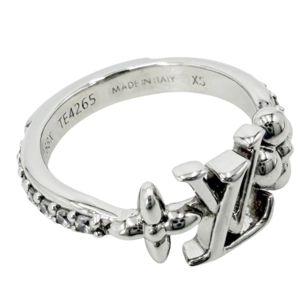 LOUIS VUITTON ルイヴィトン 指輪 モノグラムフラワー LV アイコニックリング アクセサリー リング XS ジュエリー 約6号 M1188X シルバー レディース 約2.4g【中古品】