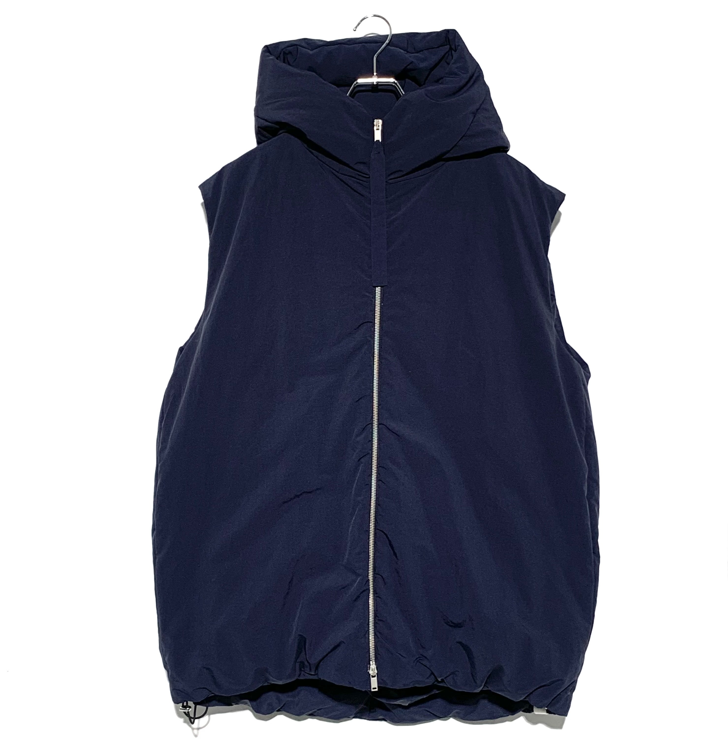 Jil Sander Padded Hooded Down Vest Navy